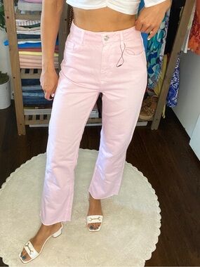 Zara Light Pink Ankle Straight-Leg Rigid Jeans! 🌸